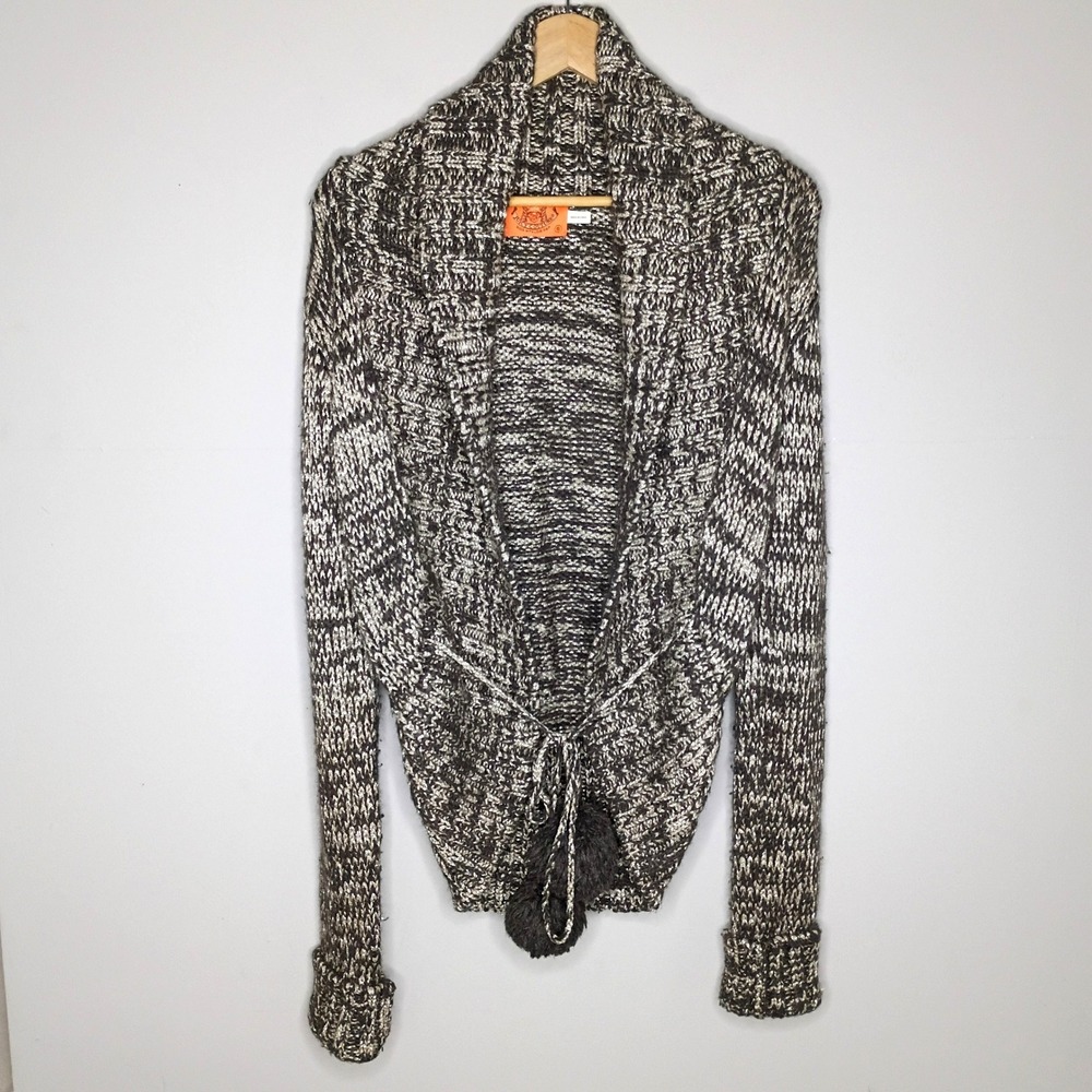 Juicy Couture Cardigan Shawl Collar Marled Brown Shimmer size Small